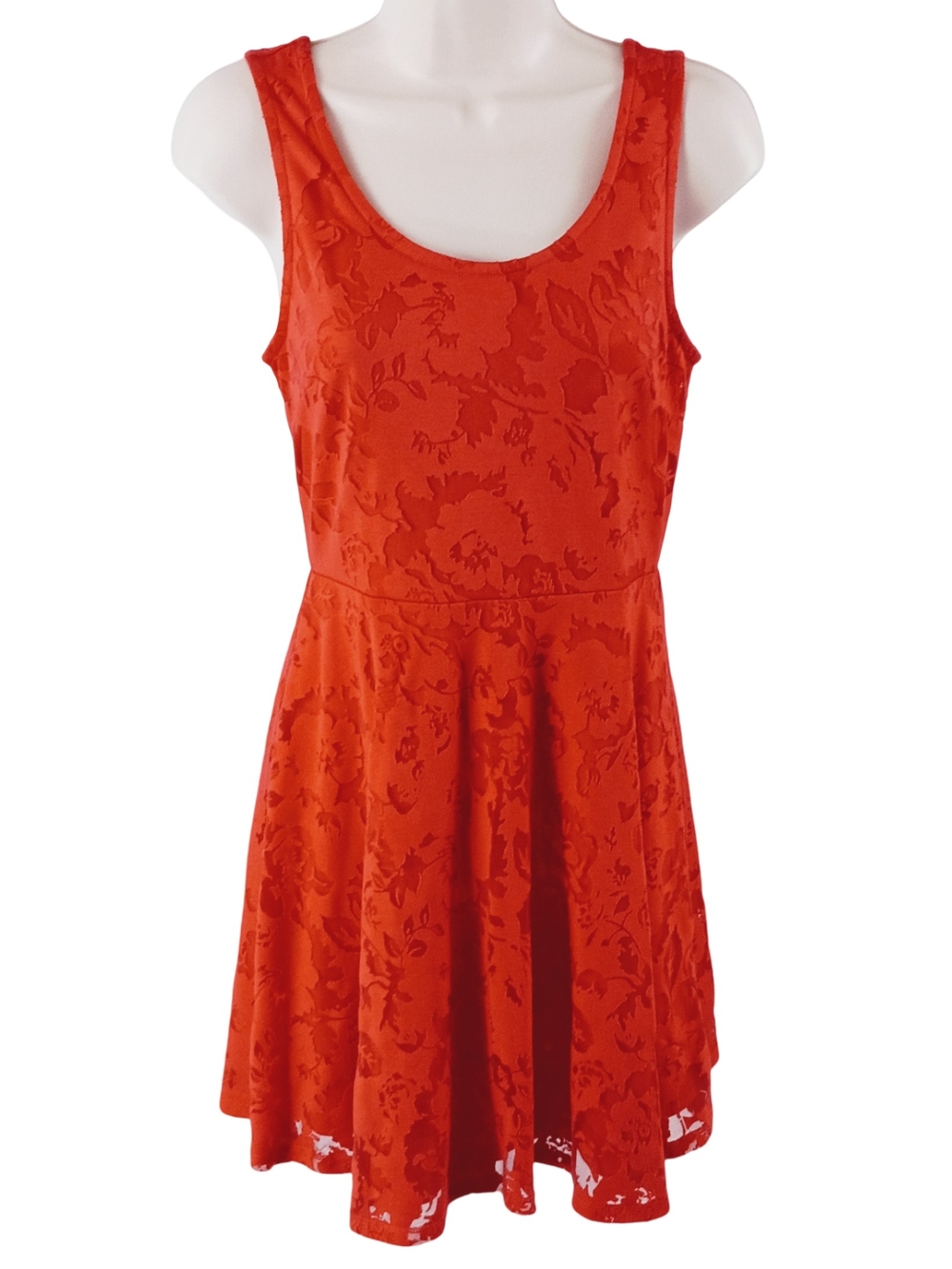 Candie's Red Floral Textured Midi Dress